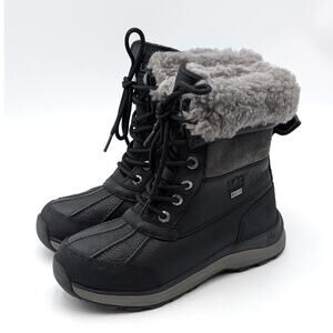 UGG Adirondack III Snow Boots Lace-Up Waterproof Women's Black Size US5 EU36